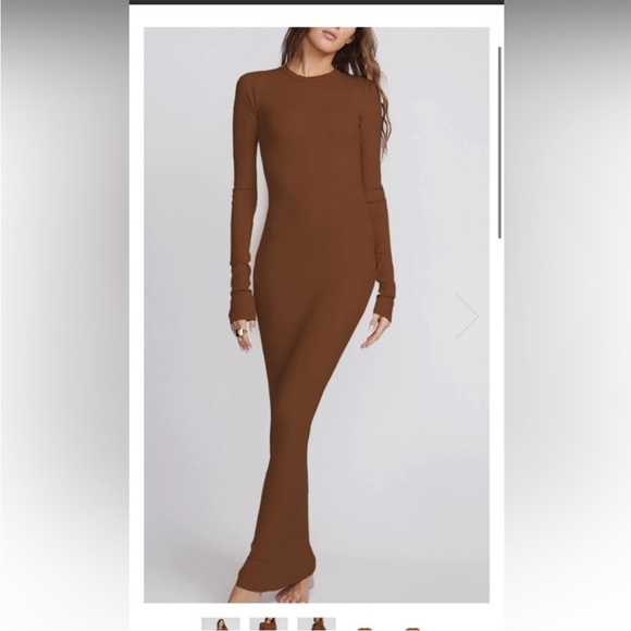 Eterne Long Sleeve Turtleneck Maxi Dress in Earth - Picture 7 of 8